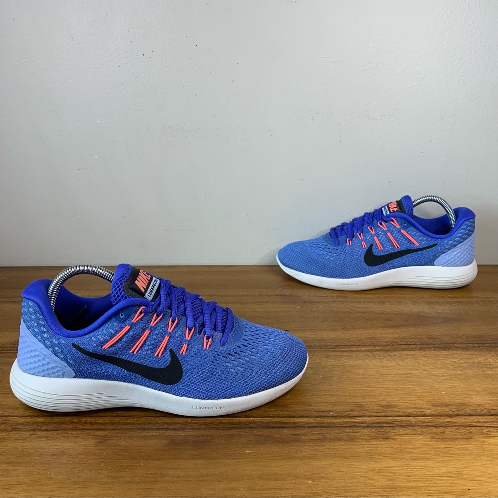 Nike Womens Lunarglide 8 Blue Orange Black Running Shoe Size 9.5